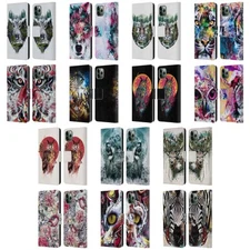 OFFICIAL RIZA PEKER ANIMAL ABSTRACT LEATHER BOOK CASE FOR APPLE iPHONE PHONES