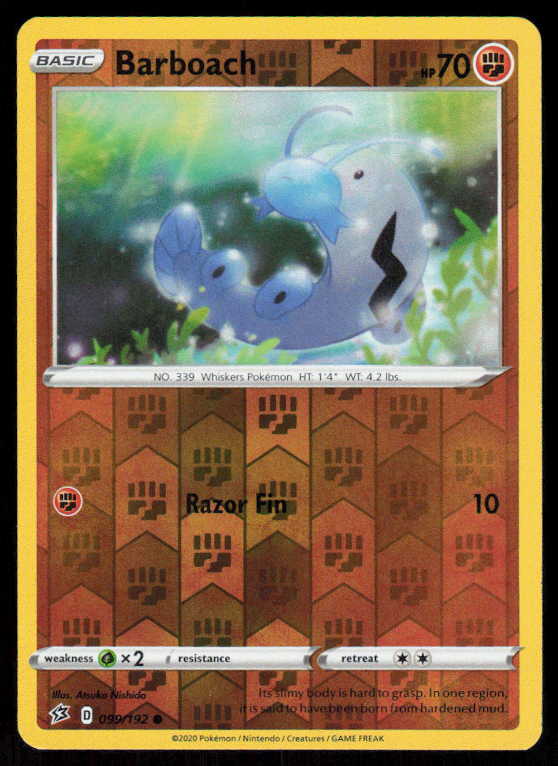Pokemon - Barboach - 099/192 - Reverse Holo - Rebel Clash - NM/M