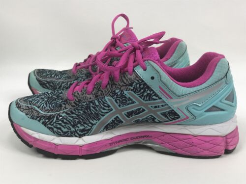 WOMENS ASICS GEL KAYANO 22 RUNNING SHOES SIZE 7.5 PINK BLUE WHITE T5A6N - Picture 6 of 10