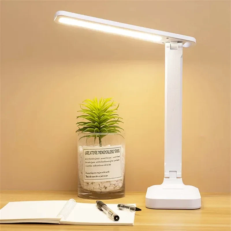 Dimmable LED Desk Light Touch Sensor Table Bedside Reading Lamp USB Rechargeable - Image 2 of 4