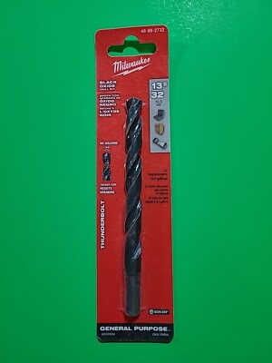 Milwaukee Tool S & D Black Oxide Drill Bit 13/32'' General Purpose 48-89-2732 NEW