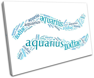 Aquarius Zodiac  Starsign SINGLE Leinwand Wand Kunst Bild drucken