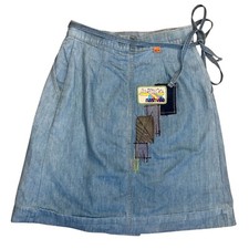 Vintage 1970s True Vintage Levi  s Orange Tab Patched Denim Skirt