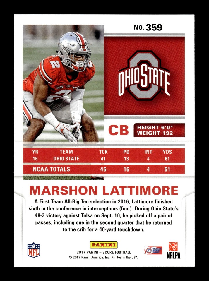2017-score-nfl-359-marshon-lattimore-scorecard-sp-rookie-rc-ohio-state