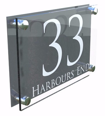 HAUSSCHILD PLAKETTE TÜRNUMMER STRAßENNAME ADRESSE ACRYL & ALUMINIUM PR28WA