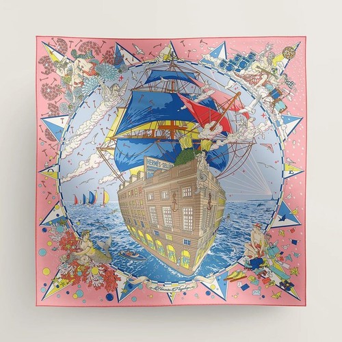 Unused w/box HERMES Carre 90 Flagship Silk Scarf 90cm Pink - Picture 2 of 16