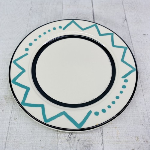 Homer Laughlin China SEVILLE Blue GreenDots Lines White 9" Lunch Plates Set 5 - Picture 10 of 20