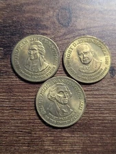 Shell Company Presidential Collector Coin Lot Of 3 Commemorative 1992 Gold Tone