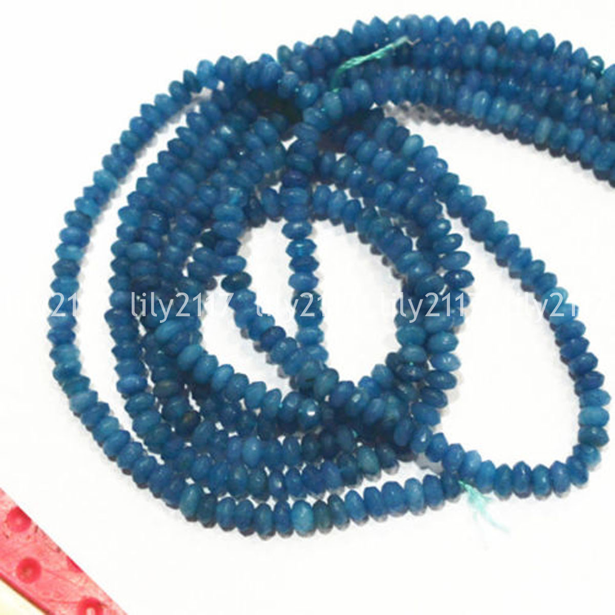 Natural 2x4mm Faceted Light Blue Aquamarine Abacus Gemstone Loose