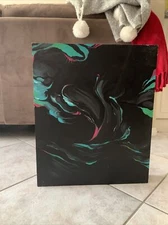 Hand-Made, Hand-Painted Modern Abstract Oil Painting on Wood, Gift/ Wall Art. 