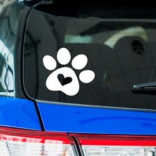 Dog Paw Heart Vinyl Sticker Dogs Decal, Stickers for Cars, Laptop, Bottles