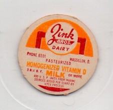 Milk Bottle Cap Insert - Zink Bros. - Massillon, OH (Ohio) - PHONE 6591