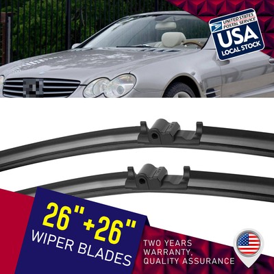 New 26''+26'' Side lock Wiper Windshield Rain Blades For 2003 - 2006 Benz SL500