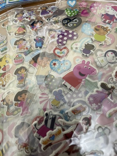 10 Sheets Kid Puffy Stickers Teacher Rewards Dora Mine craft Rainbow Assorted - Picture 3 of 6