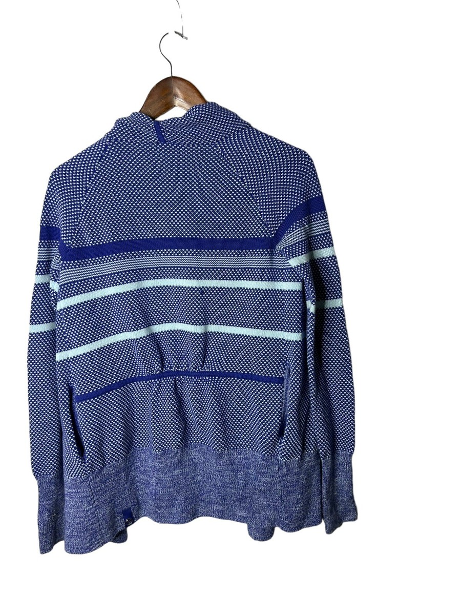 ハンドメイドえ IVIVVA LULULEMON GIRLS SIZE 14 OPEN FRONT CARDIGAN SWEATER - blue