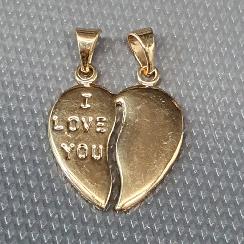 BIJOU- Très beau pendentif plaqué or coeur à partager ref #63 - Foto 3 di 4