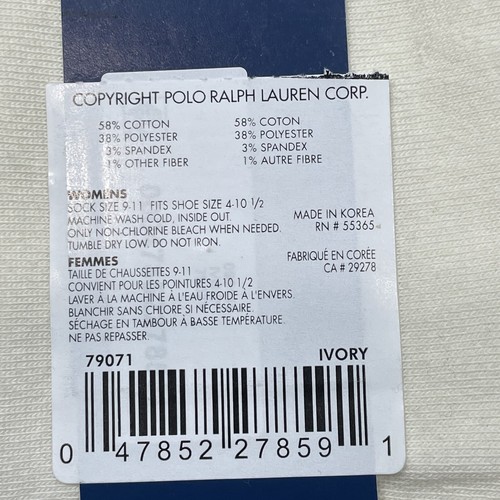 Polo Ralph Lauren Women’s Polo Bear Crew Socks Denim Bear Ivory SZ 9-11 NWT - Picture 8 of 8