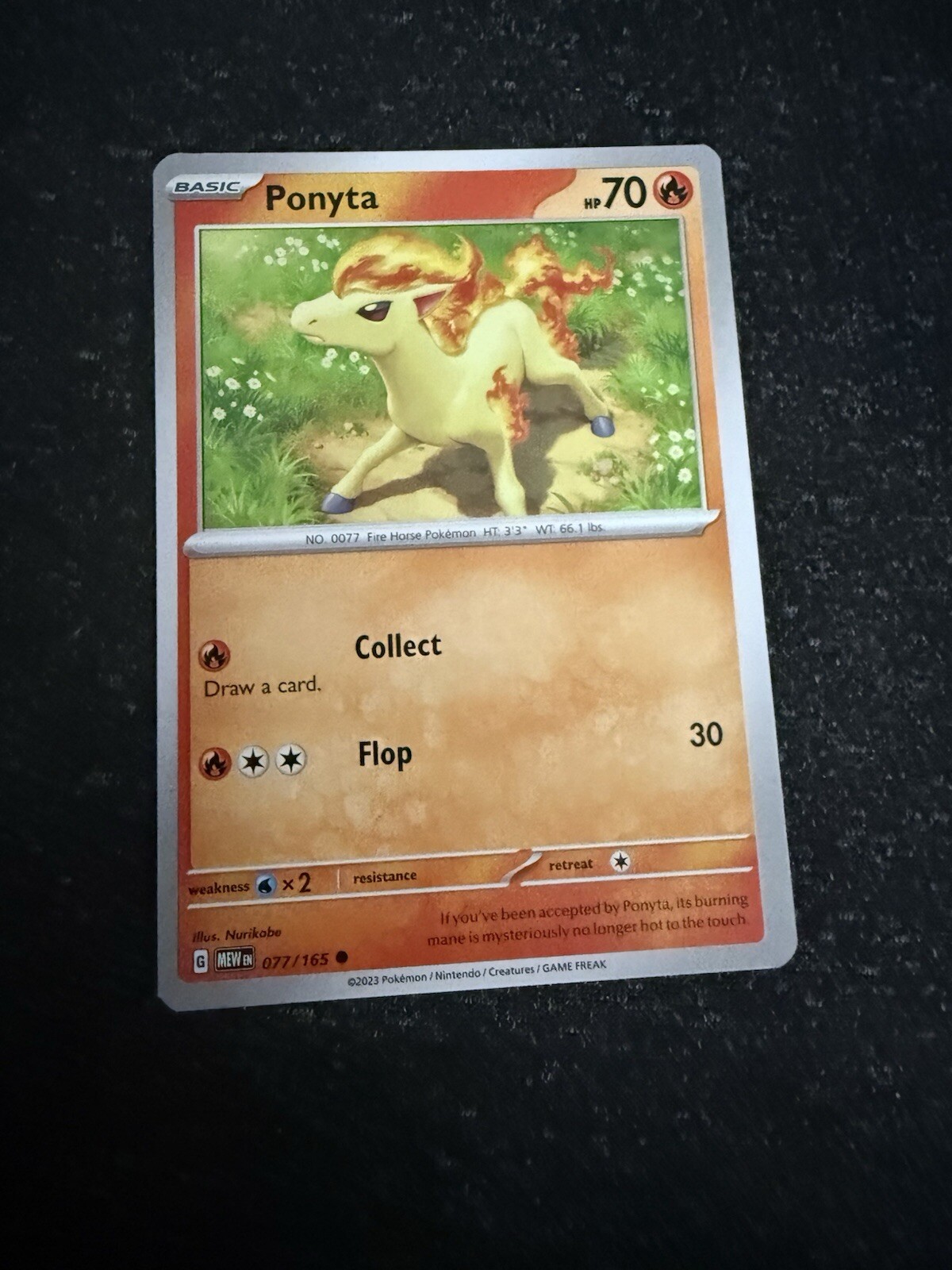 Ponyta 077/165- Pokemon 151- Regular Common- NM/M