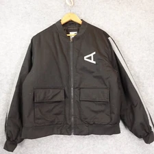 Oversized Skater Bomber Jacket Mens M Black Logo Utility Street Bloke ARCMINUTE