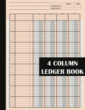 4 Column Ledger Book Accounting Checkbook Transaction Register