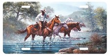 Cowboy Horse Riding Equitation River Christian License Plate Car Truck Tag 