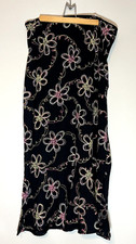 SAG HARBOR Womens Maxi Skirt Size 14 Black Floral Boho Retro A-Line