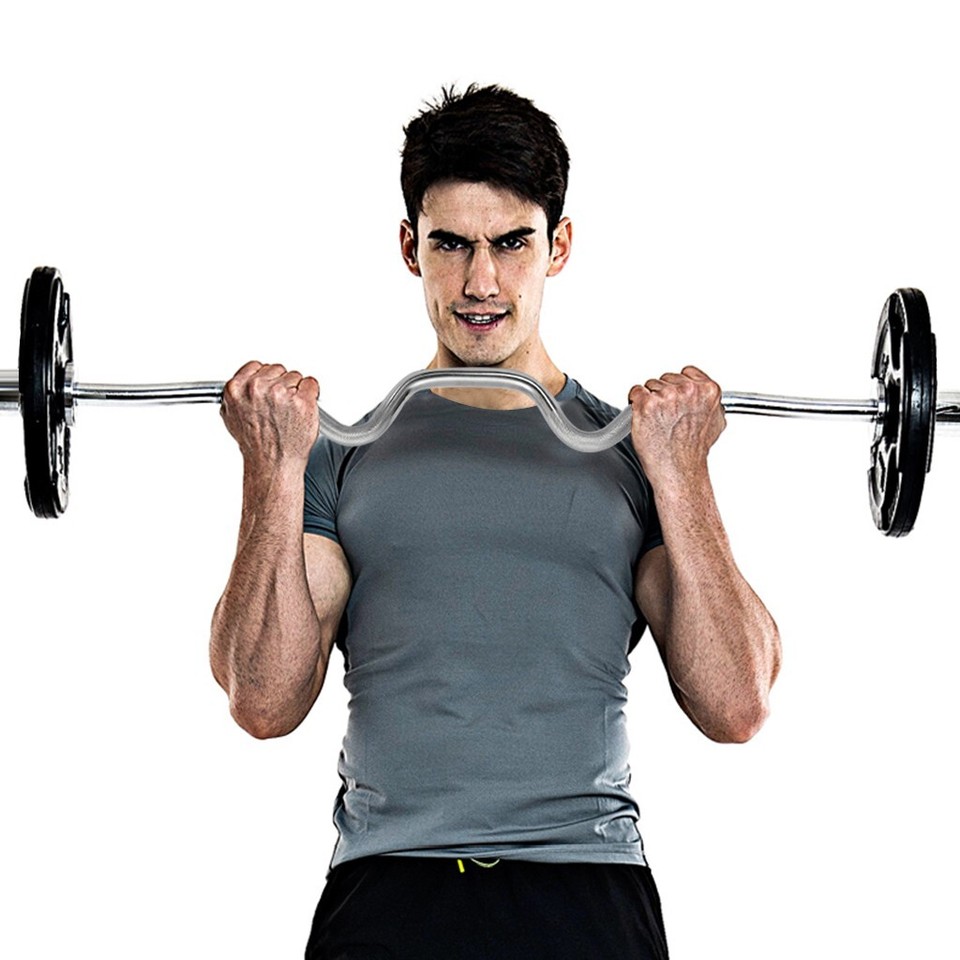 Strength Training 47'' Barbell Nonslip Weight Lifting Bar Super Curl