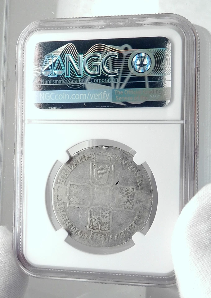 1746 GREAT BRITAIN UK George II 1/2 LIMA Crown Coin w SPANISH SILVER NGC i80067 - Image 4 of 4