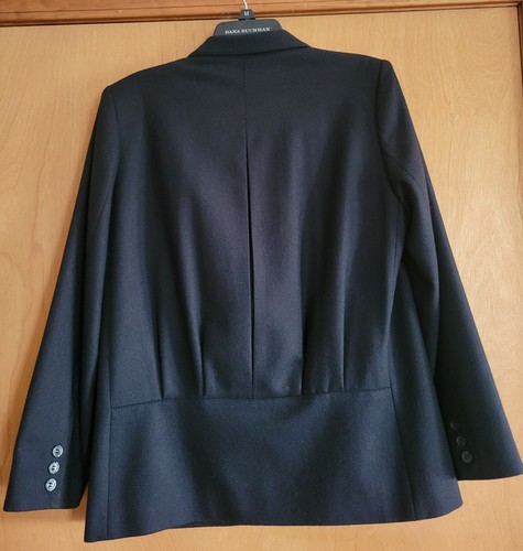 VTG Harrington Square Black 100% Wool Blazer/Jacket - Pleated Back Sz 10 - Picture 15 of 18