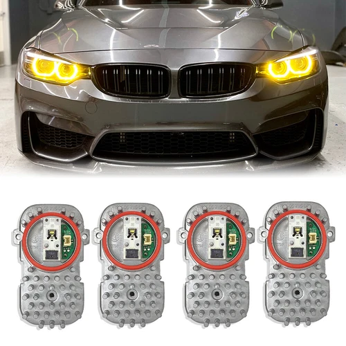 Yellow Angel Eyes DRL LED Light Daytime Running Light Module For BMW E92 E93 LCI - Foto 1 di 12