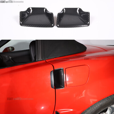 ABS Carbon Fiber Exterior Door Bezel Overlay Molding Trim Fits Corvette C6 05-13