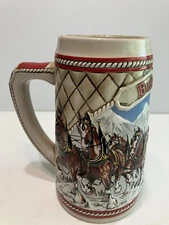 Budweiser Clydesdale Anheuser Busch Limited Edition A Series Holiday Stein 1985
