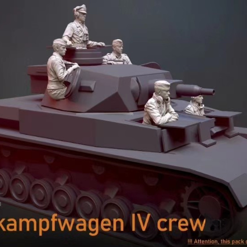 1/35 Scale WW2 German Tank 5 Soldiers Resin Figures Models Kits Toys