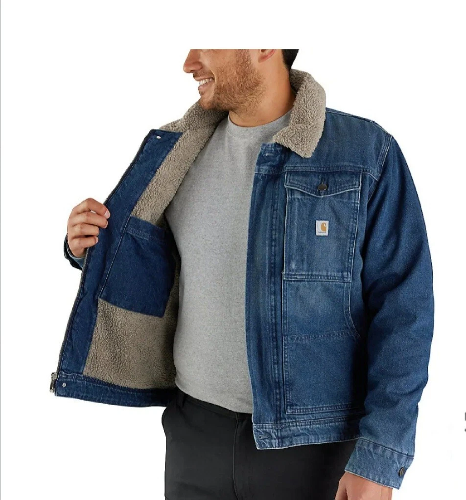 Carhartt Men's Relaxed Fit Sherpa-Lined Denim Jacket 2X BNWT