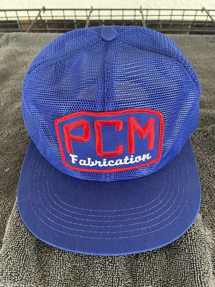 Vintage Blue Full Mesh Snapback Hat by K Products PCM Work Machinery Cap  