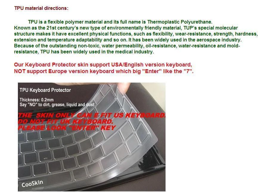 Protector de teclado TPU compatible con THINKPAD W540 W550 T550 T560 P50 P51 P70 P71 E570 Foto 4 de 4