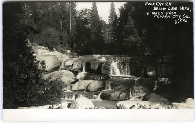 1910s Rppc Rock Creek Cascading Falls 3 Miles Nevada City Ca Real Photo Postcard Ebay
