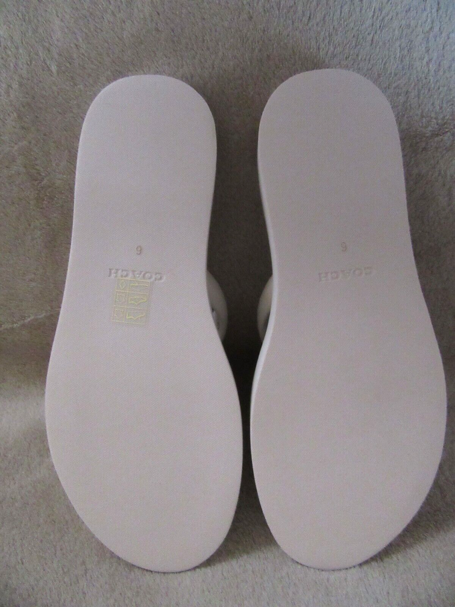 2色 COACH ジョージー サンダル C8983 COACH C8983 Georgie Chalk White Leather Open Toe Sandals