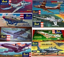 REPRO DECALS ONLY: VARIOUS REVELL 1950's AIRCRAFT--eg A4, F-106, et al