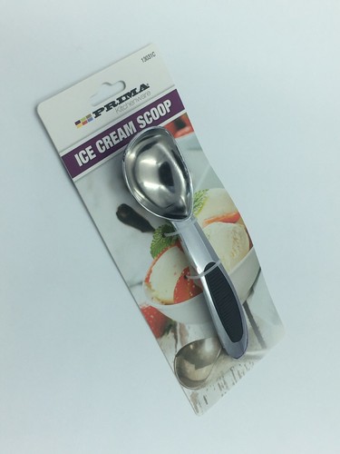 Quality Polished Chrome Heavy Duty Ice Cream Sorbet Scoop Spoon Silicon Grip - Picture 7 of 8