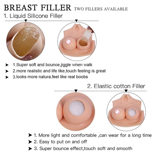 Silicone Breast Forms Breastplate Fake Boobs for Crossdressers Cosplay S Cup - Picture 9 of 10