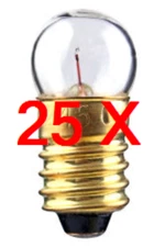 Box of 25 Bulbs #4043, 6V, 2W, E10 screw base, G-3.5, Lamp, Bicycle