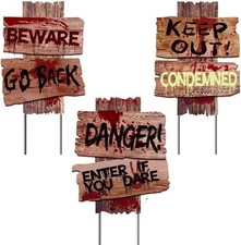 Halloween Decorations, 3 Pack 19" X 16" Yard Signs Stakes Props Outdoor Decor Sc
