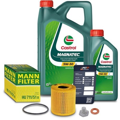 MANN ÖLFILTER+6L CASTROL MAGNATEC STOP-START 5W-30 FÜR JAGUAR XF 2.2