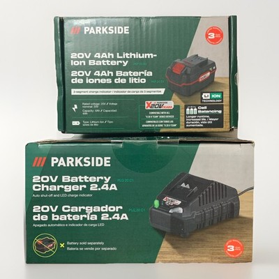 Parkside 20V 4Ah Li-Ion Battery PAP 20 B3 + 2.4A Charger PLG 20 C1 Combo