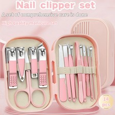 14 Pcs Portable Nail Clipper Set with Ear Pick, Durable Manicure Tools for Dormi
