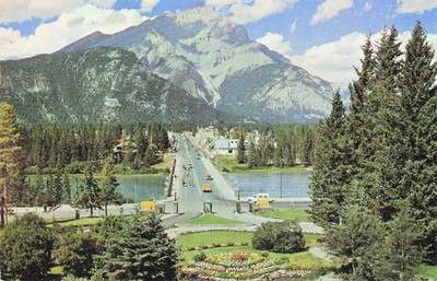 Postcard, Banff Main Street, Cascade Mountain