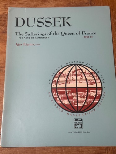 Dussek sheet music Book Sufferings of the Queen of France Piano harpsichord book