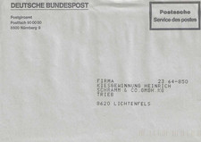 DBP - Postbank Postsache mit   Eigenwerbung auf der R&uuml;ckseite