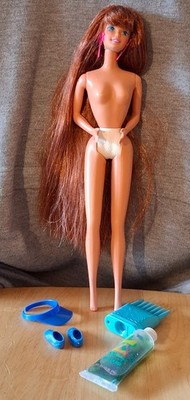 Vintage 1993 Mattel Barbie Glitter Hair Redhead #10968 - NO DRESS